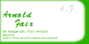 arnold faix business card